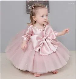 Girl Dresses Infant Clothes Bow Tulle Born Baptism Dress Baby Girls Party Princess Christening 1 Year Birthday Outfits