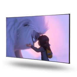 180 Inch Black crystal Acoustically Transparent Projector Screen Sound Acoustic Transparent Weave Perforated Aluminium Alloy Flocking Fixed Frame