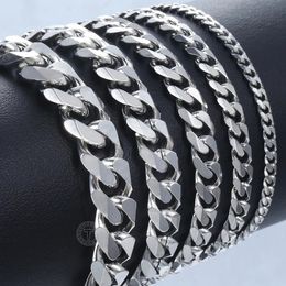 Chain Bracelet for Men Women Curb Cuban Link Stainless Steel Mens Womens Bracelets Chains Davieslee Jewellery DLKBM05 231016
