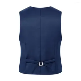 Men's Vests Solid Colour Suit Vest Elegant Slim Fit V-neck For Leisure Party Workwear Single Breasted Bar