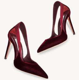 Top Brand Bridal Wedding Dangerous Liaisons Pump Shoes !! Luxe Pointed Toe High Heels Black Wine-red Pink Lady Comfort Party Wedding EU35-43 With Box