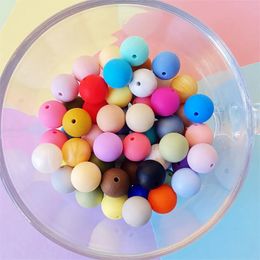 Teethers Toys 100/200/500/1000 PCS Round Silicone Beads 15MM Pearl DIY BPA Free Jewellery Baby Teether Toy Pacifier Chain 231016