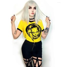 Women's T Shirts European And American Fashion Serial Killer Digital Print Summer Round Neck Short Sleeved Small T-Shirt Trend Top Women