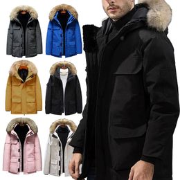 Дизайнерская мужская зимняя куртка-пуховик, верхняя мужская модная парка, пальто Водонепроницаемая и ветрозащитная ткань премиум-класса Толстая шаль с курткой