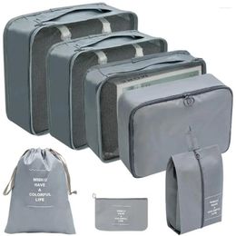 Duffel Bags 7pcs/set Waterproof Shoe Zipper Travel Portable Cosmetics Suitcase Clothes Toiletries Organiser Accessories Storage