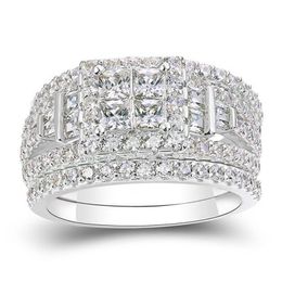 Luxury Cubic Zirconia Wide Ring For Women High-quality Silver Colour Engagement Wedding Rings New Trendy Sparkling Jewellery