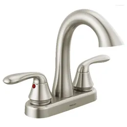 Bathroom Sink Faucets Two Handle 4"Centerset Faucet In Brushed Nickel