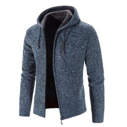 Men's Hoodies Couples Winter Solid Color Fashion Sweater Long-Sleeved Velvet Thick Hooded Jacket Boy Indoor Outdoor Slipper