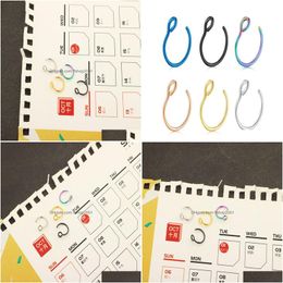 Nose Rings Studs Hoop 20 Gauge Non Piercing Stainless Steel Fake Septum Piercings Lage Earring Body Jewelry3471681 Drop Delivery Je Dh9Yn