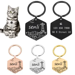 Dog Tag Personalised Cats ID Customised Engraved For Pets Name DIY Accessories Anti-lost Pendant Puppy Stainless Steel Collar