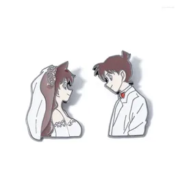 Brooches Edogawa Conan Anime Badges Wedding Dress Women Brooch Fashion Cute Pendant Kids Gift Metal High Quality Broches Mouri Ran