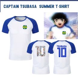 Kaptan Tsubasa Yaz T-Shirt Japonya Anime Jersey Maillot de Futbol Soccer Takımı İspanya Şili Oliver Atomik Kaptan Erkekler