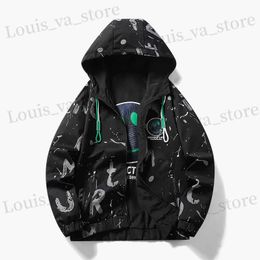 Men's Jackets Men's Jacket Zipper Windbreaker Free Shipping Spring Autumn New Double-Sided Wear Face Prints Hooded Jacquard Black Coat T231016