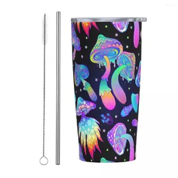 Tumblers Magic Mushrooms Insulated Tumbler With Straws And Lid Stainless Steel Travel Coffee Mug 20 Oz Office Home Mugs Cup