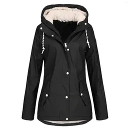 Women's Jackets Oversized Outdoor Sport Windbreaker Solid Colour Nylon Fleece Jacket Mountaineering Hooded Raincoats Outerwear