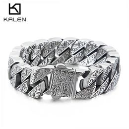 Chain 17mm y Cuba Bracelet For Men Stainless Steel 316L Cool Hand Thick Jewellery 231016