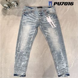 Stretch Design Denim Jeans Biker Fit For Mens Slim Painted Patch Trim Leg Cowboy Pants Male-168 2023