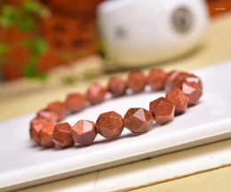Decorative Figurines Red Gold Sand Engraved Surface Bracelet Bright Color Beautiful More In Kind Size: 10mm