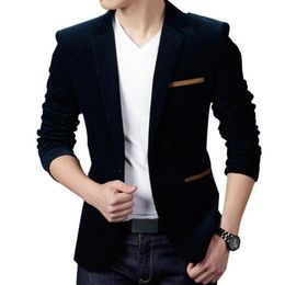 Brand Clothing Men Blazer Fashion Cotton Suit Blazer Slim Fit Masculine Blazer Casual Solid Colr Male Suits Jacket210S