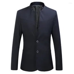 Men's Suits 2023 Men Spring Blazer Sinicism Business Casual Stand Collar Suit Coat Male Slim Fit Mens Jacket Size S-6XL