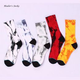 New Fashion Men and Women Socks Cotton Colorful Marble Tie-dye Art Harajuku Skateboard Funny Street HipHop Happy Tube Socks187z