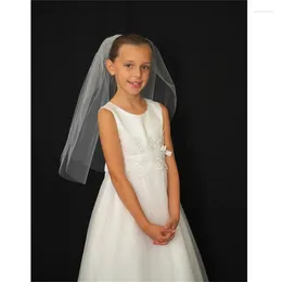 Bridal Veils Wedding Flower Girls First Communion With Comb One Layer White Ivoey Tulle Children Kids Voile Fille Velo De Novia