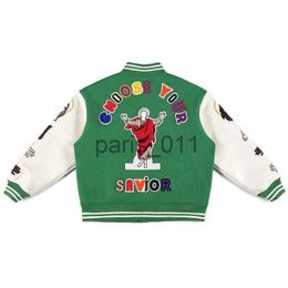 Men's Jackets American heavy-duty fabric denim torn college baseball jacket Men's high-quality jacket Sleeve sewn embroidery jacket x1016