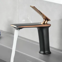 Bathroom Sink Faucets Vidric Luxury Black Rose Gold Wash Basin Taps Modern White Faucet Cold Water Tap Mixer