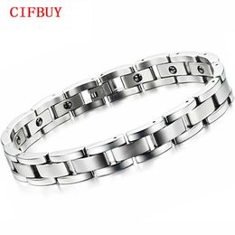 Jewellery Magnet Stone Man Bracelet Classical Stainless Steel Energy Balance Link Chain Bracelets For Men Health Care GS8012287T
