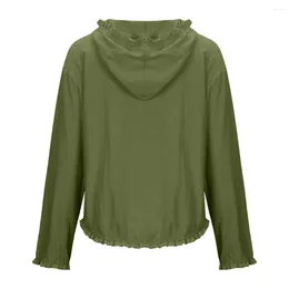 Women's Hoodies Trendy Vintage Pure Color Women Fall Tops Autumn Hoodie Wear-resistant Soft