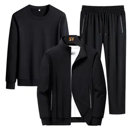 Men's Tracksuits Set Men Fashion Autumn Sportwear Suit Casual Sweatshirt Fleece Warm Jacket Jogger Pants Sporting Tracksuit Plus Size