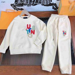 brand Tracksuits for boy and girl Colourful letter printing baby Autumn set Size 110-160 CM Round neck sweater and pants Oct15