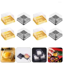 Take Out Containers 100 Pcs Tray Egg Yolk Crisp Packaging Box Clear Plastic Cupcake The Pet Square Moon Cases