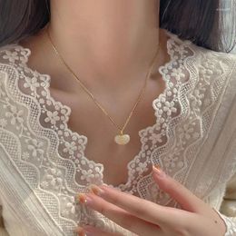 Pendant Necklaces PANJBJ Silver Color An Jade Love Heart Necklace For Women Girl Sweet Retro Classics Jewelry Birthday Gift Drop