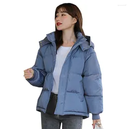 Women's Trench Coats Winter Jacket 2023 Women Parka Solid Colour Hooded Warm Cotton Clothes Casual Long Sleeved