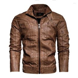 Men's Jackets Leather Clothes High Quality Imitation PU Top Retro Foreign Trade European And American Jacket