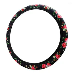 Steering Wheel Covers Floral Car Cover Seamless Universal Automotive Cushions Comfort Grip