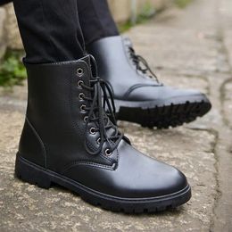 Boots Men British Red High Top Mens Army Korean Zipper Men's Snow Winter Cowboy For BLACK Size 39-44 639