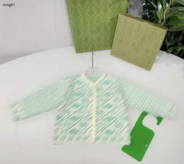 brand designer kids cardigan fashion V-neck baby Knitted sweater Size 100-160 CM Centre symmetrical pattern full print baby Jacket Aug16