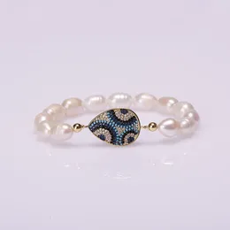 Charm Bracelets Natural Freshwater Pearl Copper Micro-inlaid Zircon Multi-style Accessories Connector Charms Dainty Bangle Bracelet Girls