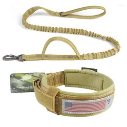 Dog Collars Tactical Collar And Leash Set With Handle Bungee Adjustable Military Training Nylon Handleand