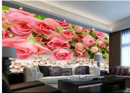 Wallpapers 3d Wallpaper For Room Pearl Rose Background Wall Floral Murals Living