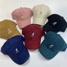 Ball Caps 2023 Autumn Winter Kangaroo Embroidered Corduroy Baseball Cap High Quality for Men and Women 231016