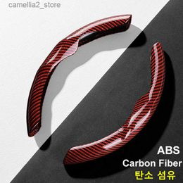 Steering Wheel Covers 36cm Carbon Fiber Car Steering Wheel Cover Non-slip Sports Ultra-thin Card Cover Summer Auto Handle Protective Cover Type D Q231016