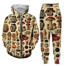 Release New Men Womens Novelty mushroom collage Funny 3D Print Fashion Tracksuits Pants Zipper Hoodie Casual Sportswear L09301p