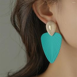 Dangle Earrings Acrylic Leaf Drop Fashion Bohemian Oil Leaves Shape Women's Long Pendant Minimalist Jewellery Earing
