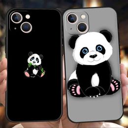 Cell Phone Cases Bubududu Panda Phone Case Cover for iPhone 15 14 13 12 11 Pro Max 7 8 Plus XR XS X 13 Mini Silicone Soft Fundas Shell Capas BagsL2310/16