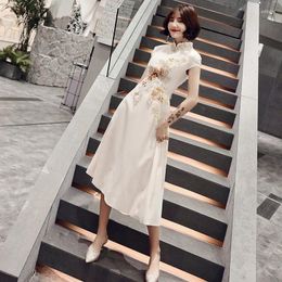 Ethnic Clothing Chinese Evening Dress Female Improved Style Cheongsam Wedding Medium-length Section