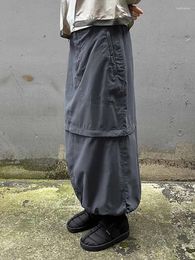 Skirts Gyaru Cargo Skirt Korean Y2k High Waist Long For Women Distressed Grey Drawstring Closure Summer Clothes 2023 Fashion