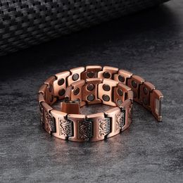 Chain Magnetic Copper Bracelet Men Viking Arthritis Hand Vintage Wristband Homme 231016